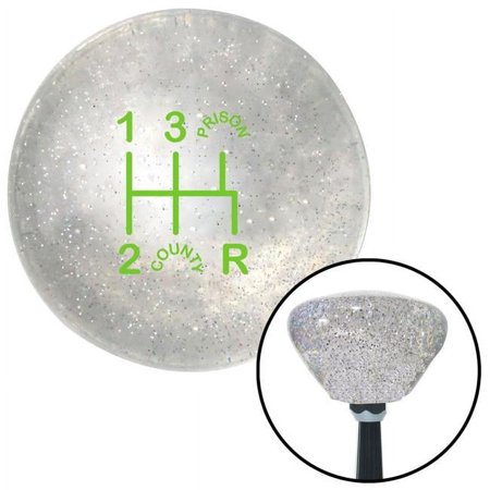 Green Shift Pattern CP15n Clear Retro Metal Flake Shift Knob with M16 x 1.5 Insert