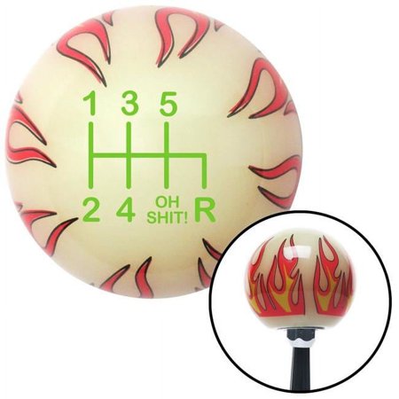 Green Shift Pattern OS41n Ivory Flame Shift Knob with M16 x 1.5 Insert Shifter Brody