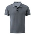 thumbnail image 1 of Green Shirt Men Polo Shirt Quick Dry Performance Short Sleeve Shirts Pique Jersey Golf Shirt Gray L, 1 of 5