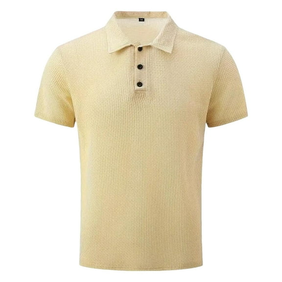 Green Shirt Men Shirt Golf Shirt Dry Fit Mens Polo Shirts Short Sleeve Performance Golf Polos Beige L