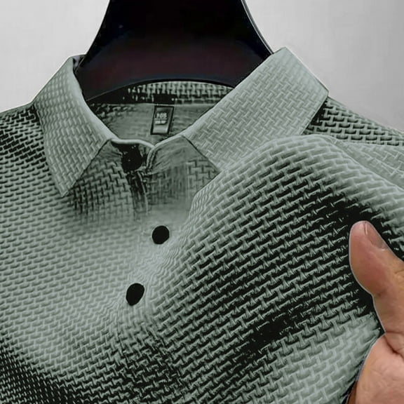 Green Shirt Men Shirts Quick Dry Performance Short Sleeve Shirts Pique Jersey Golf Shirt Green S