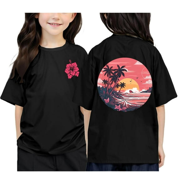 Green Shirt for Girls,Girls Clothes Size 8,Children'S Printed Round Neck Short Sleeved T Shirt for Boys And Girls