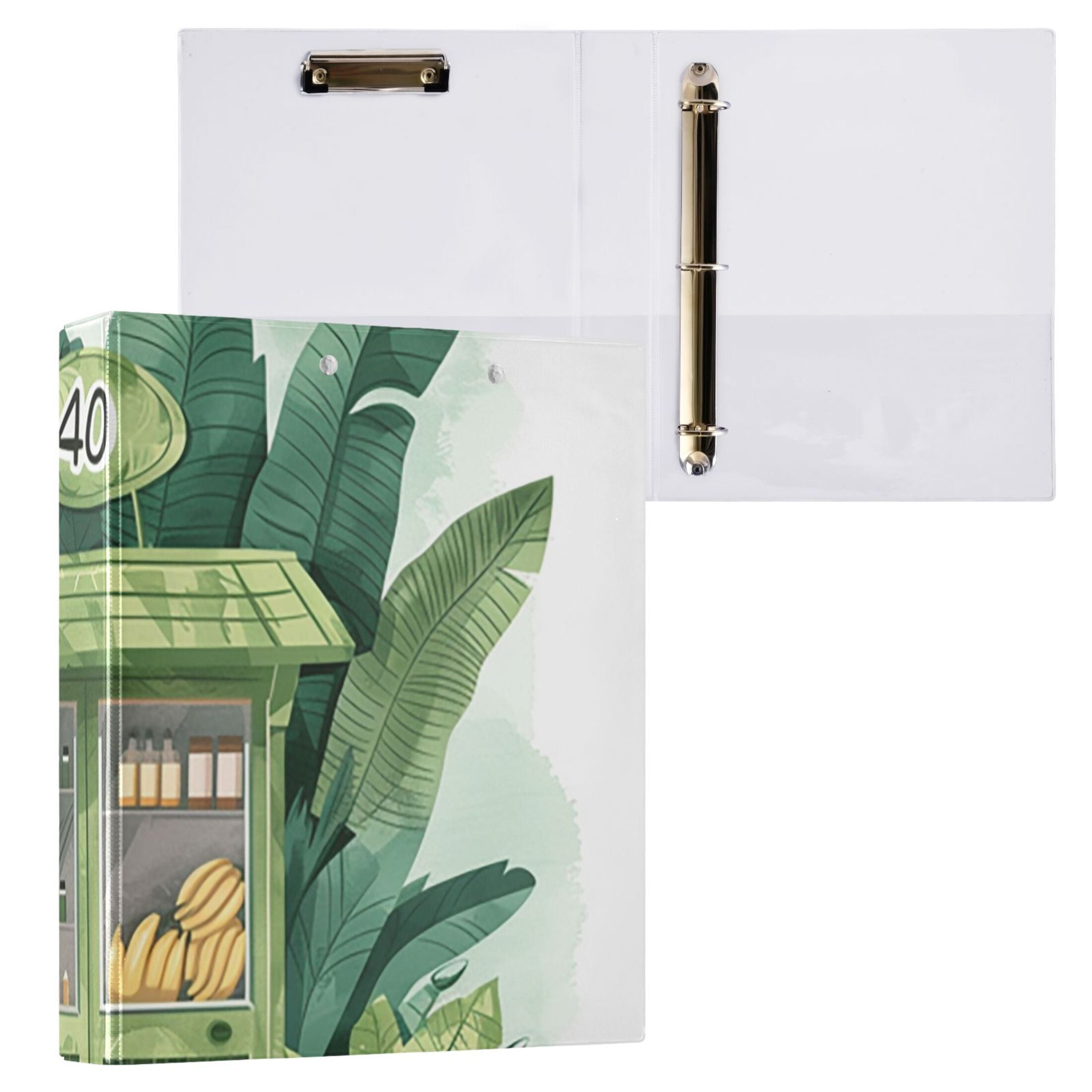Green Shop 3 Ring Binders 1.5 inch Hardcover File Folders with Interior Pockets A4 Size Organizer for School Office Hospital
