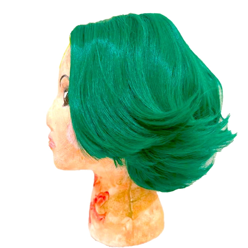 Green Short Curly Wigs Inside Out Disgust Wig for Women St Patrick s Day Wig