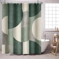 thumbnail image 1 of Green Shower Curtain Abstract Modern Geometry Circles Contemporary Style Bath Curtain Bathroom Accessories 72x72 Inches, 1 of 6