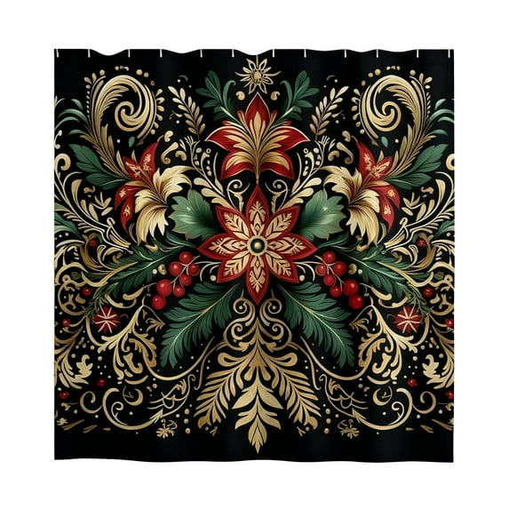 Green Shower Curtain, Classic Solid Color Bathroom Decor with 12 Hooks, Waterproof Fabric for Hotel Home Use(Green)