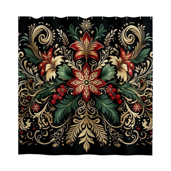 Green Shower Curtain, Classic Solid Color Bathroom Decor with 12 Hooks, Waterproof Fabric for Hotel Home Use(Green)