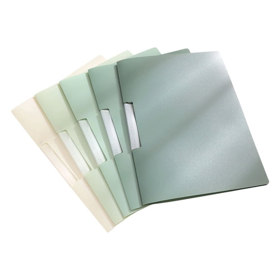 Green Side Opening File Folder 5 Pack, A4 Letter Size Insert Document Organizer with Clip Closure - Durable Loose File Storage for Office SchÇ’-Ç’l