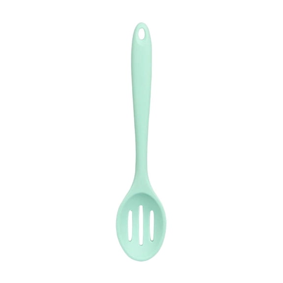Green Silicone Slotted Spoon With Long Handle For Kitchen Use Soup Strainer Noodles And Salad Serving Utensil For Cooking