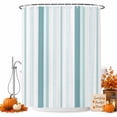 thumbnail image 1 of Green Simple Lines Shower Curtain, Waterproof Shower Curtains for Bathroom, Modern Minimalist Stripes Pattern Washable Fabric Bathtub Curtain Set Bath Decor with 12 Hooks 48"x72", 1 of 8