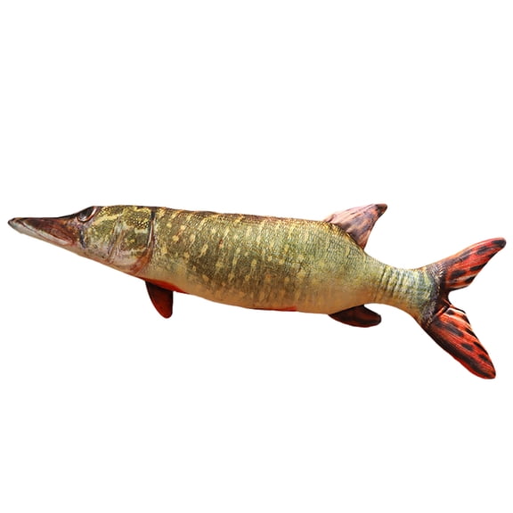 Green Simulation Fish Plush Toy Sleep Pillow For Aquarium Doll Decor With Pike Pattern Lifelike Design 40Cm
