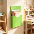 thumbnail image 1 of Green Single Pocket File Holder Hanging Wall Organizer, Wall Mount Mails Magazines Organizer File Storage Box for Office and Home, 9"x1"x13", 1 of 8