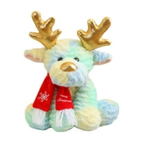 Green Sitting Reindeer Toy Adorable Holiday Cuddly Christmas Stuffed Animal Soft Pillow Friend Festive For Everyone