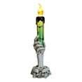 thumbnail image 1 of Green Skeleton Candlestick - 8.5 Inch LED Flameless Halloween Decor for Tabletop, Gothic Home & Party, 1 of 7