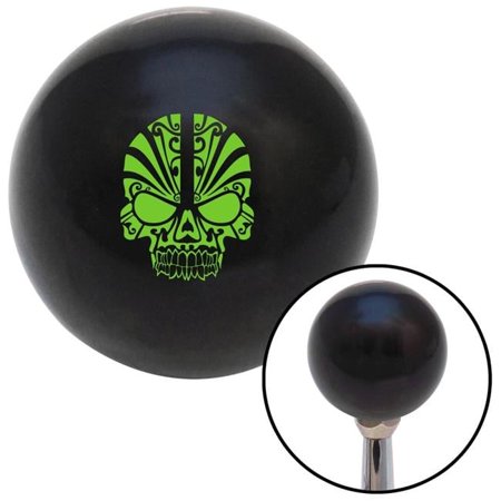 Green Skull 5 Black Shift Knob with M16 x 1.5 Insert Shifter Auto Manual Custom Brody