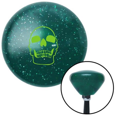 Green Skull Green Retro Metal Flake Shift Knob with M16 x 1.5 Insert Shifter Auto Brody