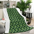 thumbnail image 1 of Green Skull Pattern Blanket,Comfortable Soft Flannel Throw Blanket,All Season,Warm Lightweight Blankets for Sofa Bed Couch Living Room Chair,50"x60", 1 of 4