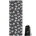 thumbnail image 1 of Green Skull Rose Pattern Hot Yoga Mat Towel Non Slip for Hot Yoga - Quick-Drying Yoga Mat Cover with 4 Corner Pockets with Travel Bag - Hot Yoga Towel Non Slip Grip Moisture Wicking Sweat 70"x26", 1 of 6