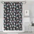 thumbnail image 1 of Green Skull Rose Pattern Shower Curtain 72"x72" ,Bathroom Decorative Shower Curtains Set with 12 Hooks,Modern Waterproof Washable Shower Curtain, 1 of 6