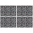 thumbnail image 1 of Green Skull Rose Pattern Summer Placemats Table Placemats Set Of 4-Linen Kitchen Washable Placemats Table Mats 11.8"x17.7" Non-Slip Heat Resistant, 1 of 6
