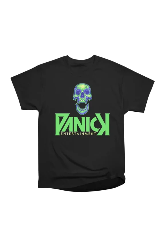 Green Skull over Logo T-Shirt Tee Gift For Him Merch For Her Apparel For Friend