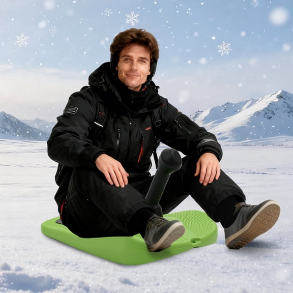 Green Sled Snowboard W/ Handle, Snowboard Sledding Snowboard Winter