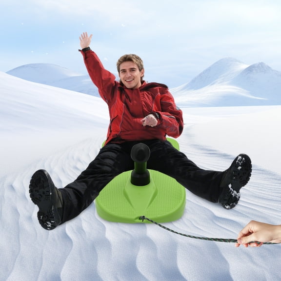 Green Sled Snowboard with Handle, Snowboard, Sledding Snowboard for Winter Fun