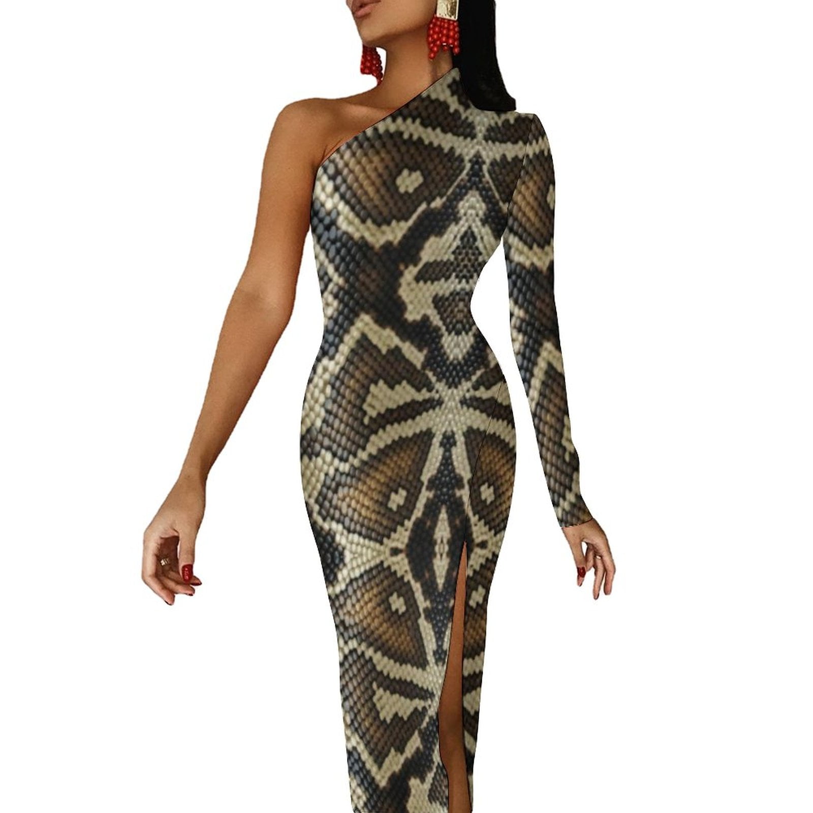 green snakeskin dress Snake Print Dress Minerva