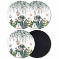 thumbnail image 1 of Green Snowman Christmas Coasters Set of 4, Absorbent Coasters for Drinks, Eucalyptus Leaves Xmas Snowflake Coaster for Desk Coffee Table Protection, Home Decor House Warming Gifts 4", 1 of 8