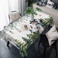 thumbnail image 1 of Green Snowman Christmas Table Cloth Waterproof Tablecloths, Eucalyptus Leaves Xmas Snowflake Tablecloth Dining Table Cover for Kitchen Party Tabletop Outdoor, Rectangle Tablecloth 54x108 Inch, 1 of 9