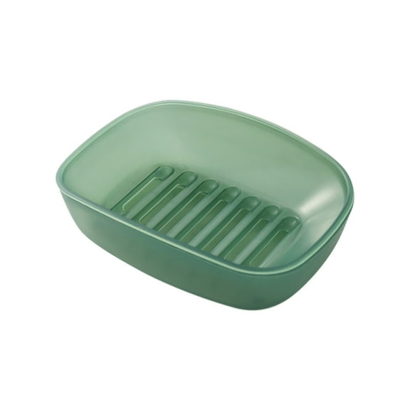 Green Soap Dish With Drain Holes, Plastic Soap Holder For Bathroom Or Kitchen, Green