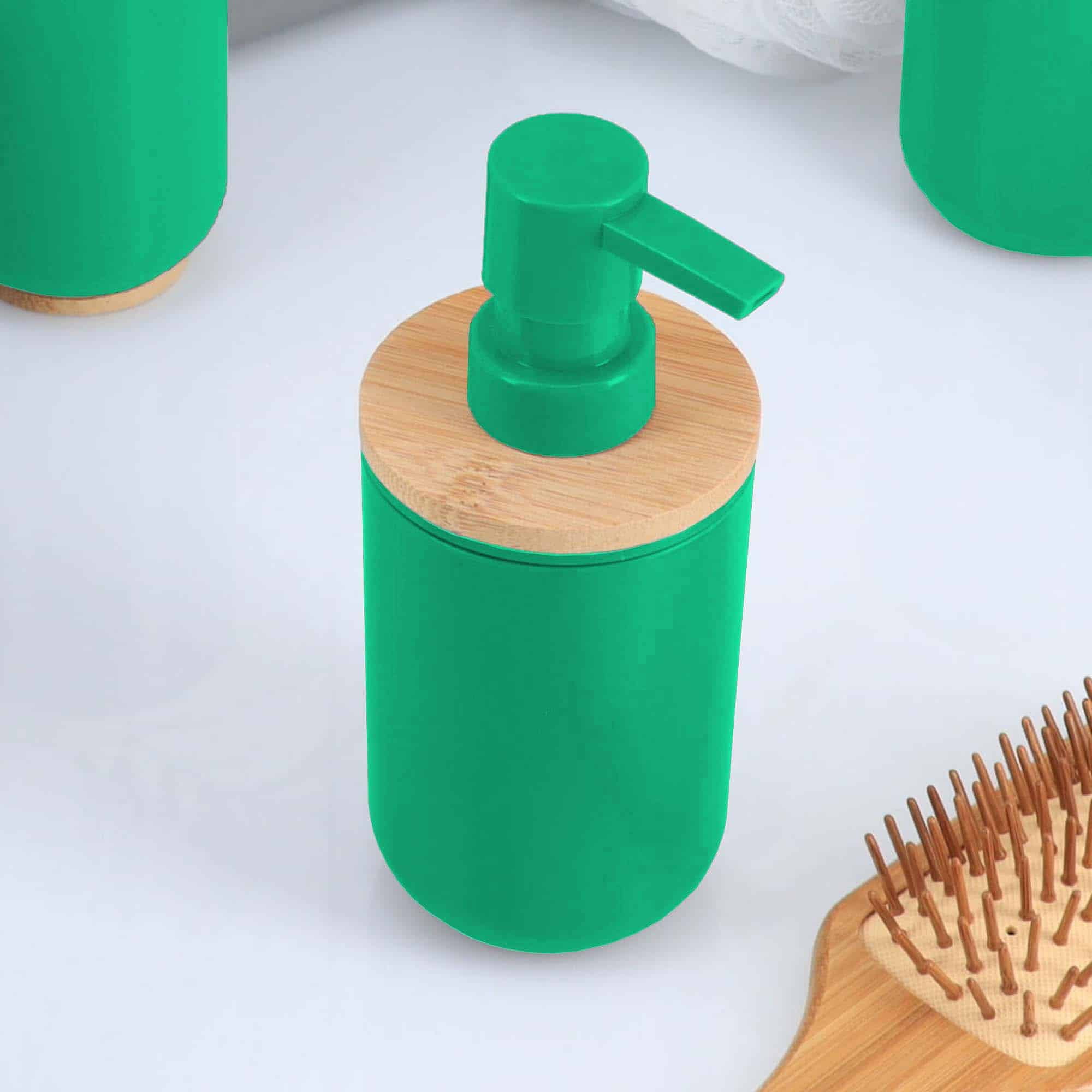 Green Caribbean Bamboo Soap and Lotion Dispenser