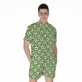 thumbnail image 1 of Green Soccer Ball Pattern Short Sleeve Men'S Rompers Casual Summer Jumpsuits Outfit, 1 of 4