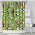 thumbnail image 1 of Green Soccer Comic Pattern Shower Curtain 84"x72" ,Bathroom Decorative Shower Curtains Set with 12 Hooks,Modern Waterproof Washable Shower Curtain, 1 of 6