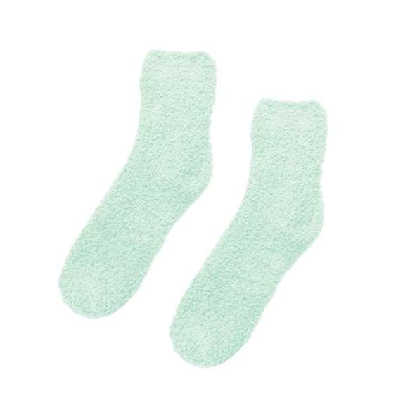 Green Socks Women Fuzzy Fluffy Cozy Slipper Socks Warm Soft Winter Plush Home Sleeping Socks