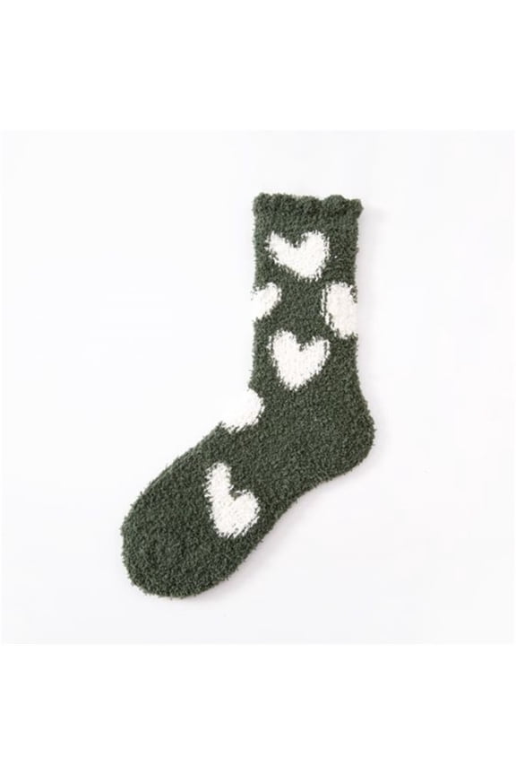 Green Socks for Women Warm & Cozy for Women Stocking Stuufers Fuzzy Plush Sleeping Slipper Socks Soft Warm Fabric on Sale Clearance