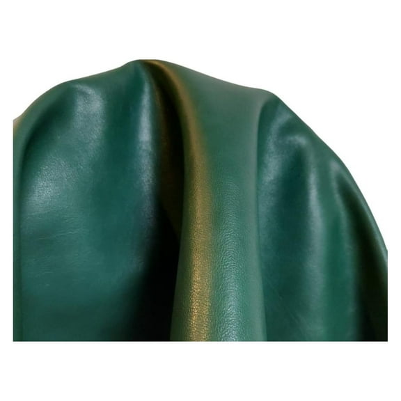 Green Soft Faux Leather Fabric PU (Peta Approved Vegan) Leather by The Yard Synthetic Pleather 0.9 mm Nappa 54 inch Width Soft Smooth Upholstery (Green, by The Yard)