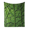 thumbnail image 1 of Green Soft Flannel Fleece Throw Blanket, Brazilian Rain Tropic Exotic Forest Tree Big Huge Leaf Macro Texture Artwork Print, Cozy Plush for Indoor and Outdoor Use, 70" x 90", Dark Green, by Ambesonne, 1 of 5