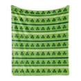 thumbnail image 1 of Green Soft Flannel Fleece Throw Blanket, Traditional Irish Pattern Clovers Happy St. Patrick's Day Theme, Cozy Plush for Indoor and Outdoor Use, 50" x 60", Lime Green Dark Green, by Ambesonne, 1 of 6