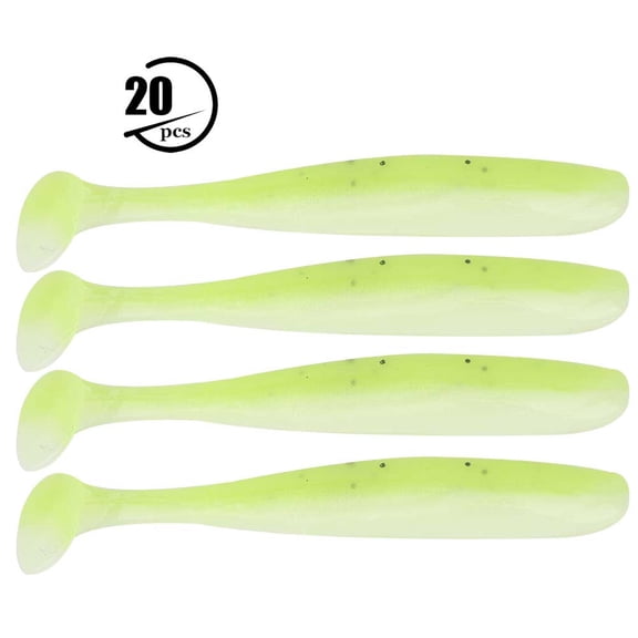Green Soft Plastic Fishing Baits, 20 Pack, 7.5cm, Lifelike Action For Freshwater Saltwater