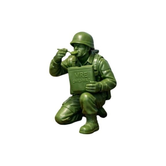 Green Soldier Miniature Figurine – Hand-Painted Military Model Decoration for Desk, Shelf, Diorama & Collectible Display