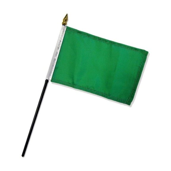 Green Solid Color 4x6in Stick Flag