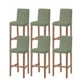thumbnail image 1 of Green Solid Color Bar Stool Covers Set of 6, Aesthetics Contemporary Luxury Stretch Washable Bar Chair Covers with Backs, Removable Pub Counter Height Chair Cover for Kitchen Dining Room Cafe, 1 of 7