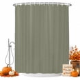 thumbnail image 1 of Green Solid Color Shower Curtain, Waterproof Shower Curtains for Bathroom, Modern Minimalist Pure Color Washable Fabric Bathtub Curtain Set Bath Decor with 12 Hooks 48"x72", 1 of 8