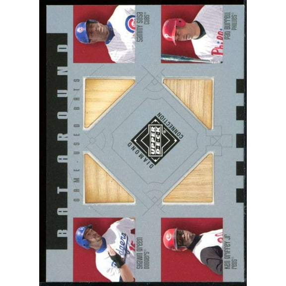 Green/Sosa/Ken Griffey Jr./Burrell 2002 UD Diamond Connection Quads #GSGB