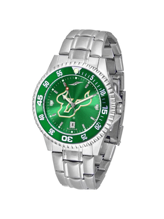 Green South Florida Bulls Competitor Steel AnoChrome Color Bezel Watch
