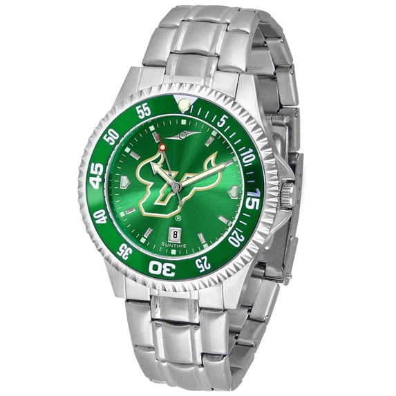 Green South Florida Bulls Competitor Steel AnoChrome Color Bezel Watch