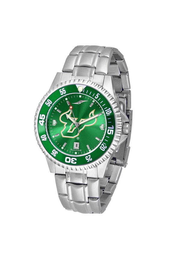 Green South Florida Bulls Competitor Steel AnoChrome Color Bezel Watch