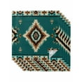 thumbnail image 1 of Green Southwestern Cloth Napkins Washable Set of 6, Boho Ethnic Geometric Retro Reusable Dinner Table Napkins Cloth Bulk for Weddings Kitchen Restaurants Hotel Events Parties 20 x 20 Inch, 1 of 9