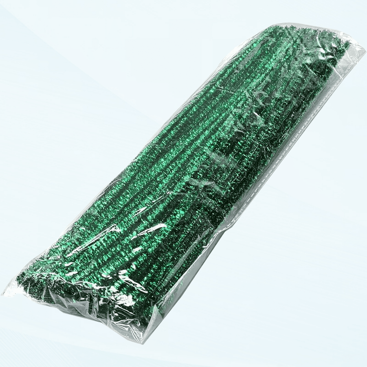 Green Sparkle Craft Pipe Cleaners, Glitter Chenille Stems - Pack of 50 ...